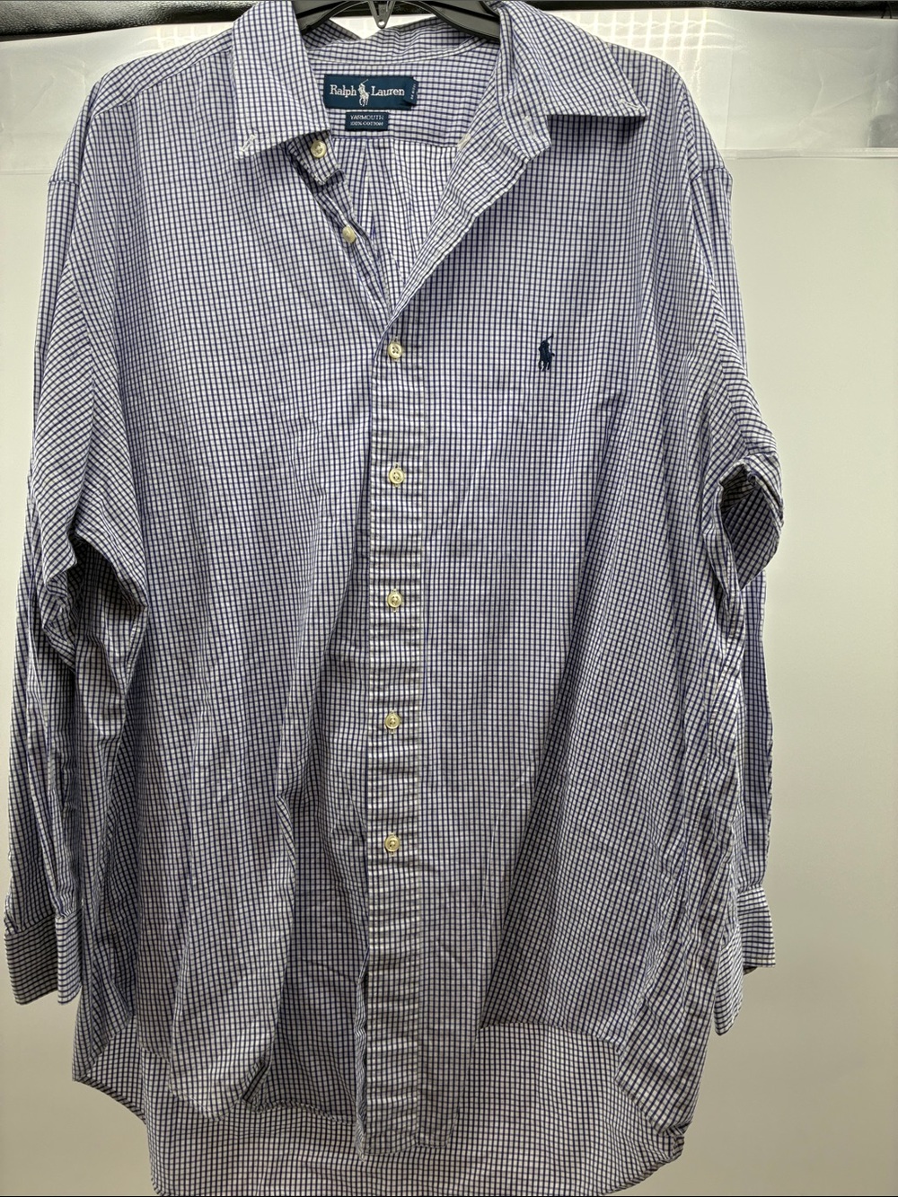 Ralph Lauren Men’s Navy & White Micro-Check Button-Down Shirt